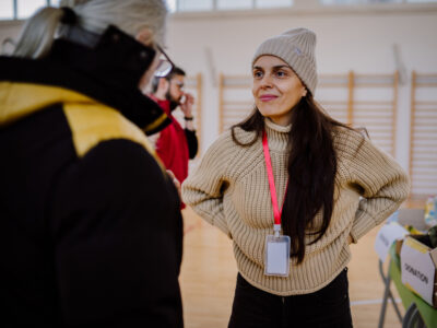 Volunteer working in a shelter