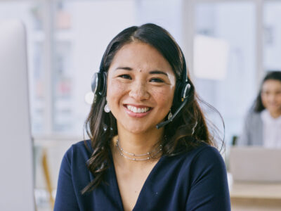Woman at a call center